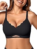 OEAK Womens Wireless Bras Scalloped Push Up