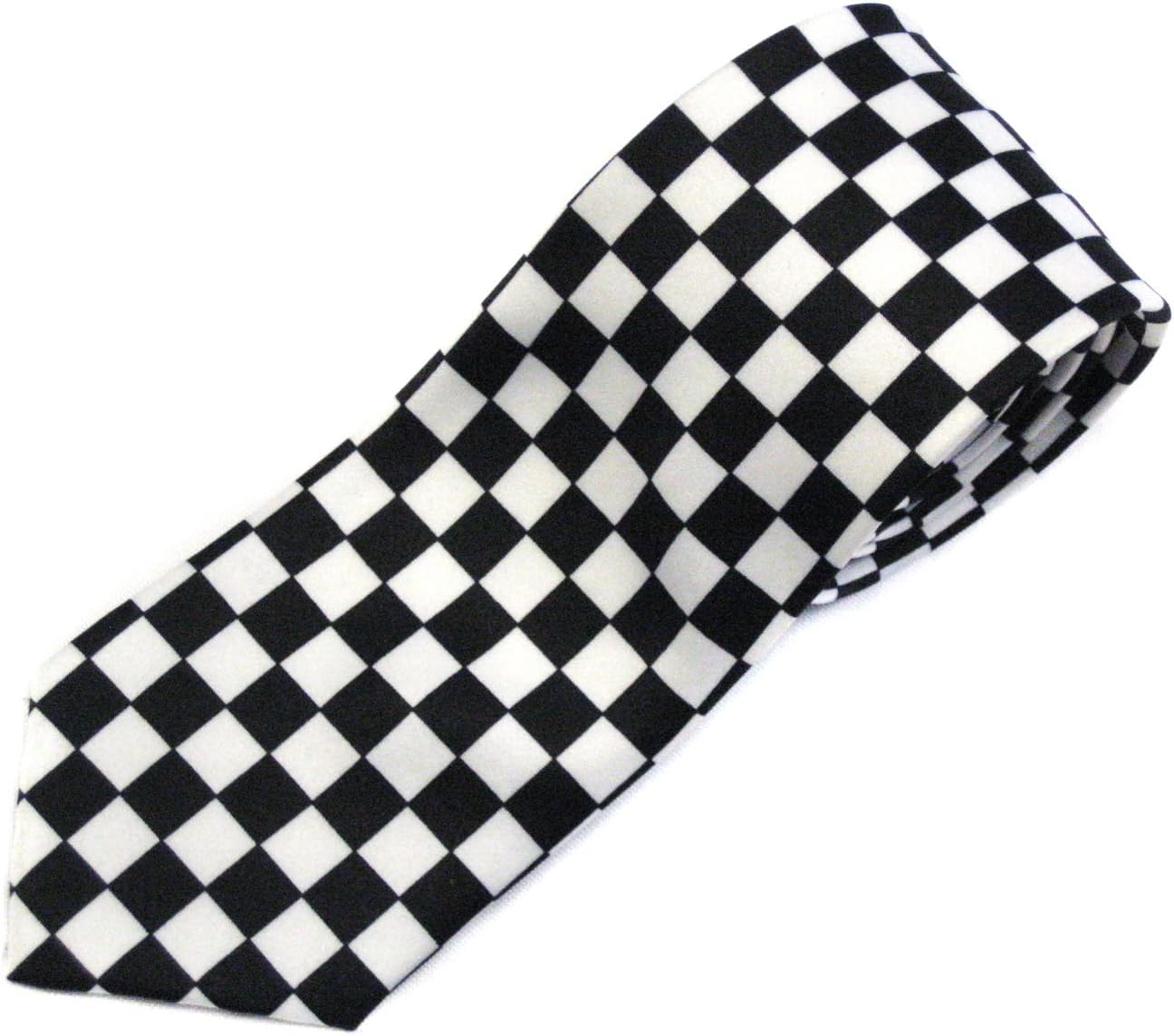 Punk Checkeres Pattern Tie Black/White