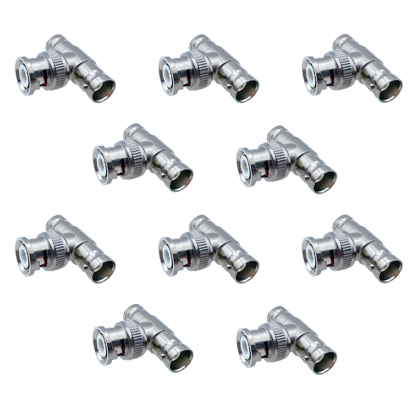 iYueMps BNC Adapter 3 Way BNC Splitter, T Type BNC Male to 2 Female Connector for Coaxial Cable, CCTV, Antenna (10pcs)
