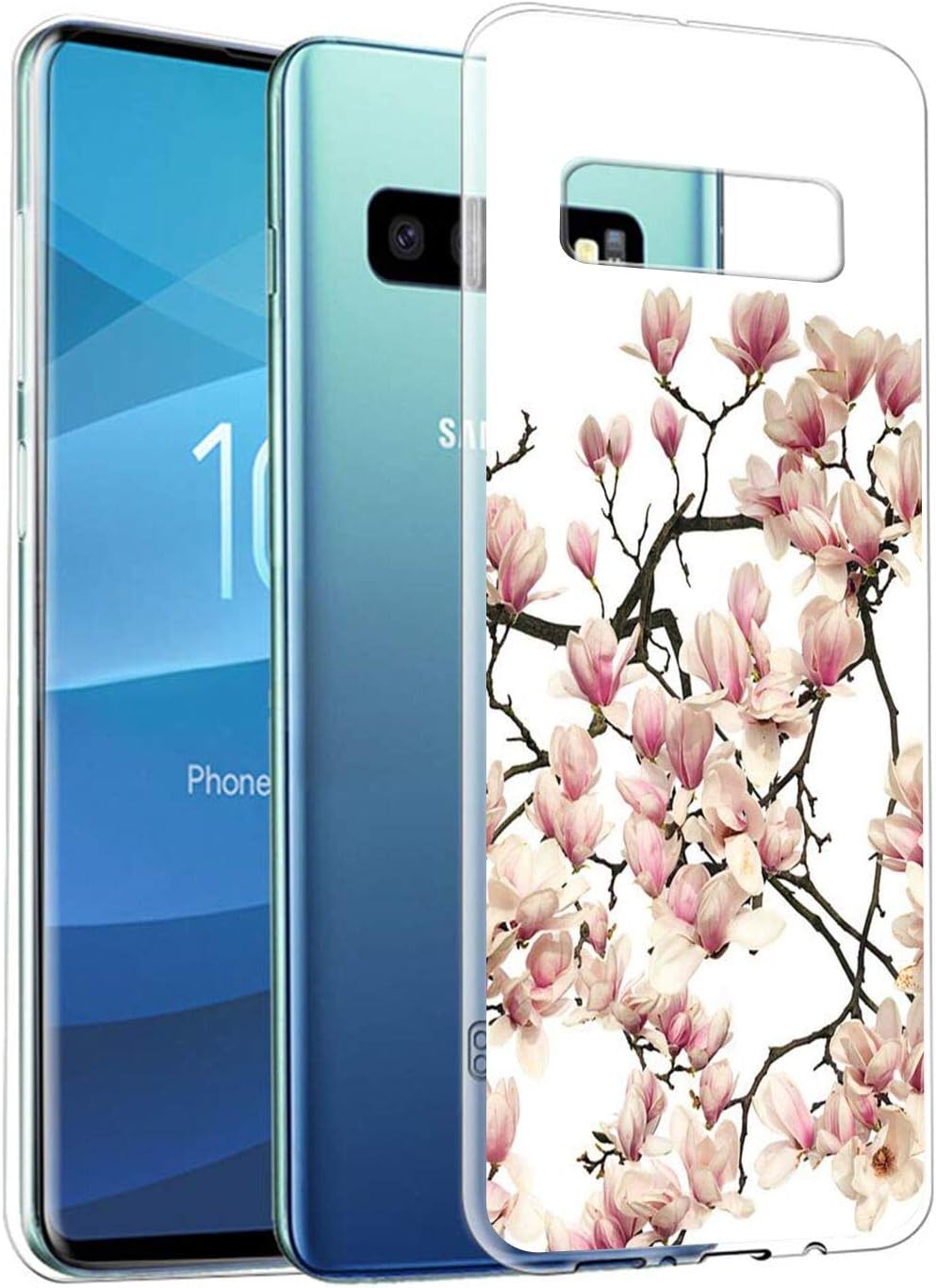 Samsung Galaxy S10e Soft TPU Crystal Phone Case HD Pink Blossom Shockproof Clear Slim Phone Cover