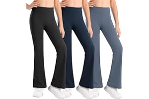 Stelle Girl's Flare Leggings High Waisted Yoga Pants Bootcut Dance Casual Pants Activewear Kids Bell Bottoms