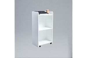 EASTSIDEHX Lecterns & Podiums, Podium Stand with Wheels and Storage Layer, Portable Podium Reception Desk, Suitable for Church pulpits, Mobile lecterns for Meetings, and classrooms (White) (White)