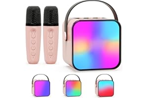 BlueFire Kids Karaoke Machine, Mini Karaoke System with 2 Karaoke Microphones, Portable Karaoke Speaker System with Mic and C