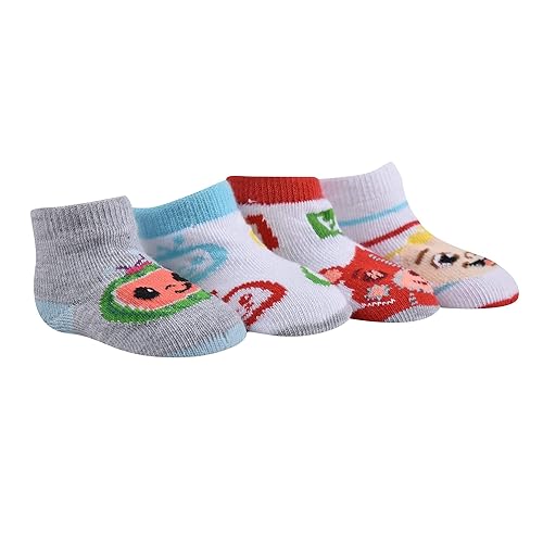 CoComelon Baby Boys Quarter Sock, White (4 Pack), 18-24 Months US