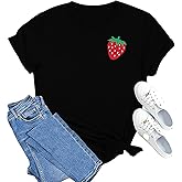 MAIHUN Strawberry Shirts Fruit Tshirts Strawberries Graphic Tee Garden Clothing Gardener Gift Tops