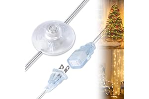 Kofuyni On/Off Foot Pedal Switch Extension Cord 6FT with UL-Certified, Single Outlet Plug, 2 Prong Polarized, 3A 125V 18AWG, Clear Foot Switch Extension Cord for Floor Lamp, Table Lamp, Decor