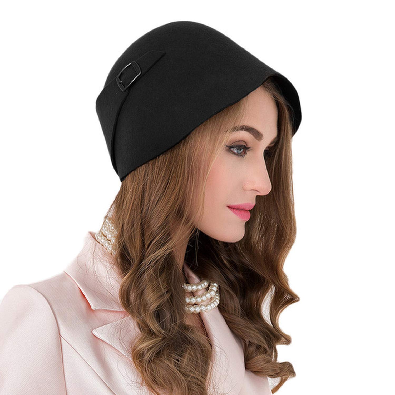 Wool Wide Brim Felt Fedora Cloche Hats 