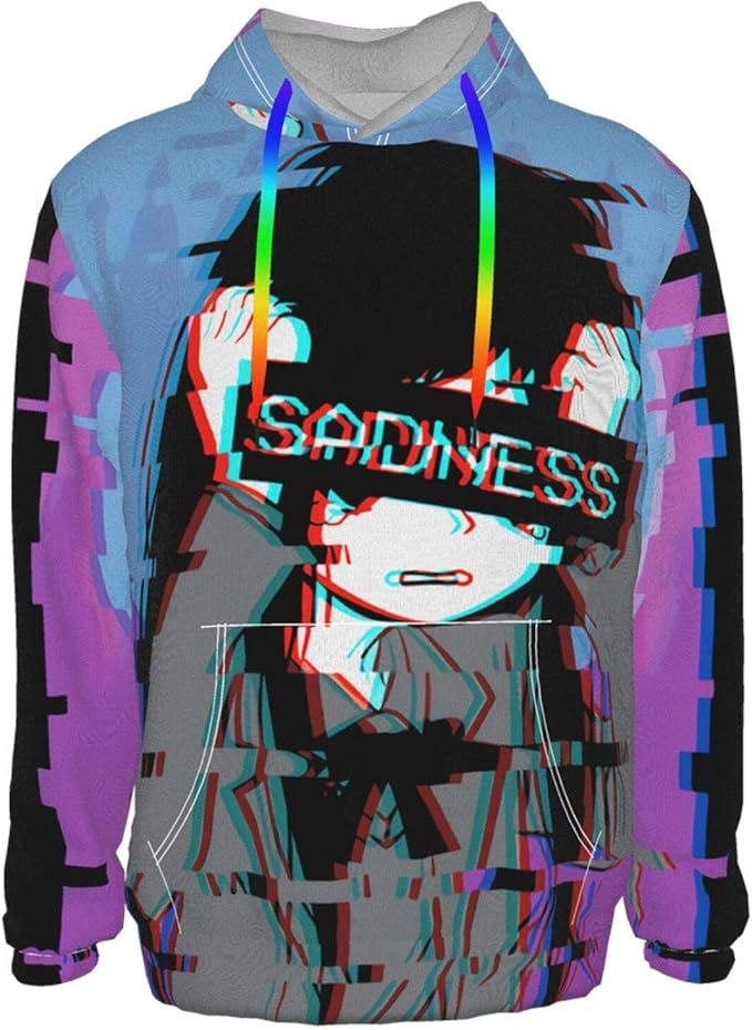 Sad Anime Girl - Japonés Otaku Vaporwave Regalo Niños Hombres Moda