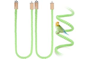 Bird Rope Perches, 2PCS Bird Cage Standing Climbing Rope, Birdcage Swing Toys, Multifunctional Birds Cage Cotton Rope for Par