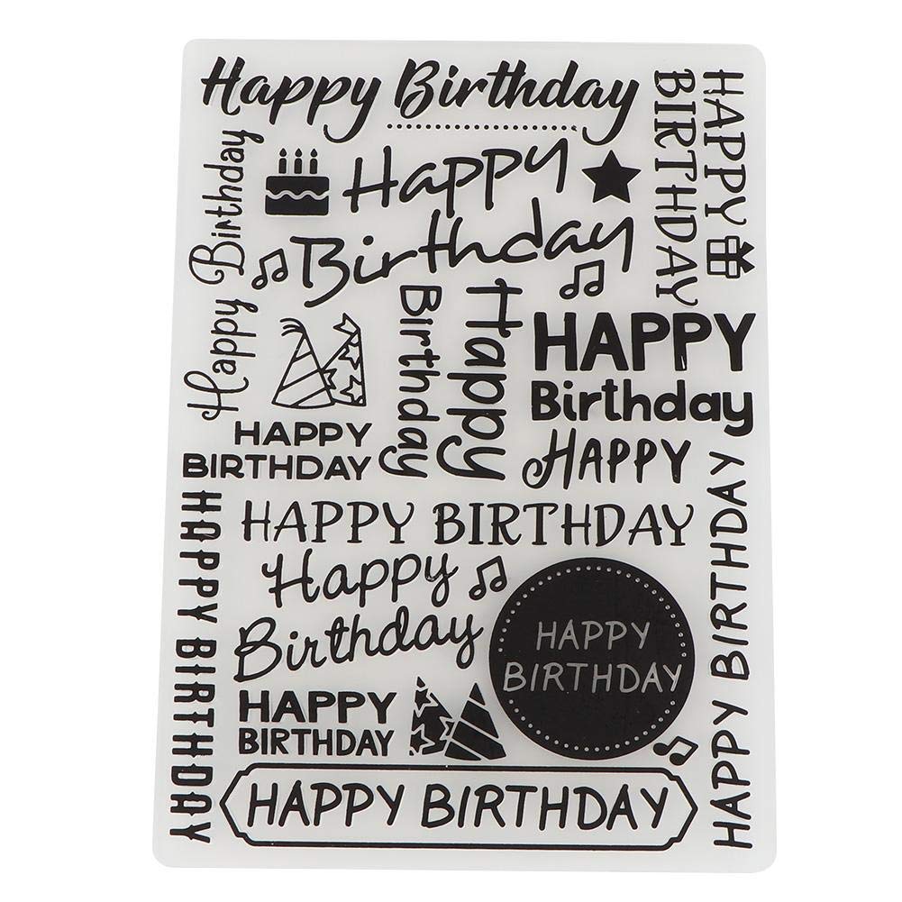 Happy Birthday Embossing Folder, Greeting Card Die Cut for Scrapbooking, Photo Album, DIY Craft Decoration