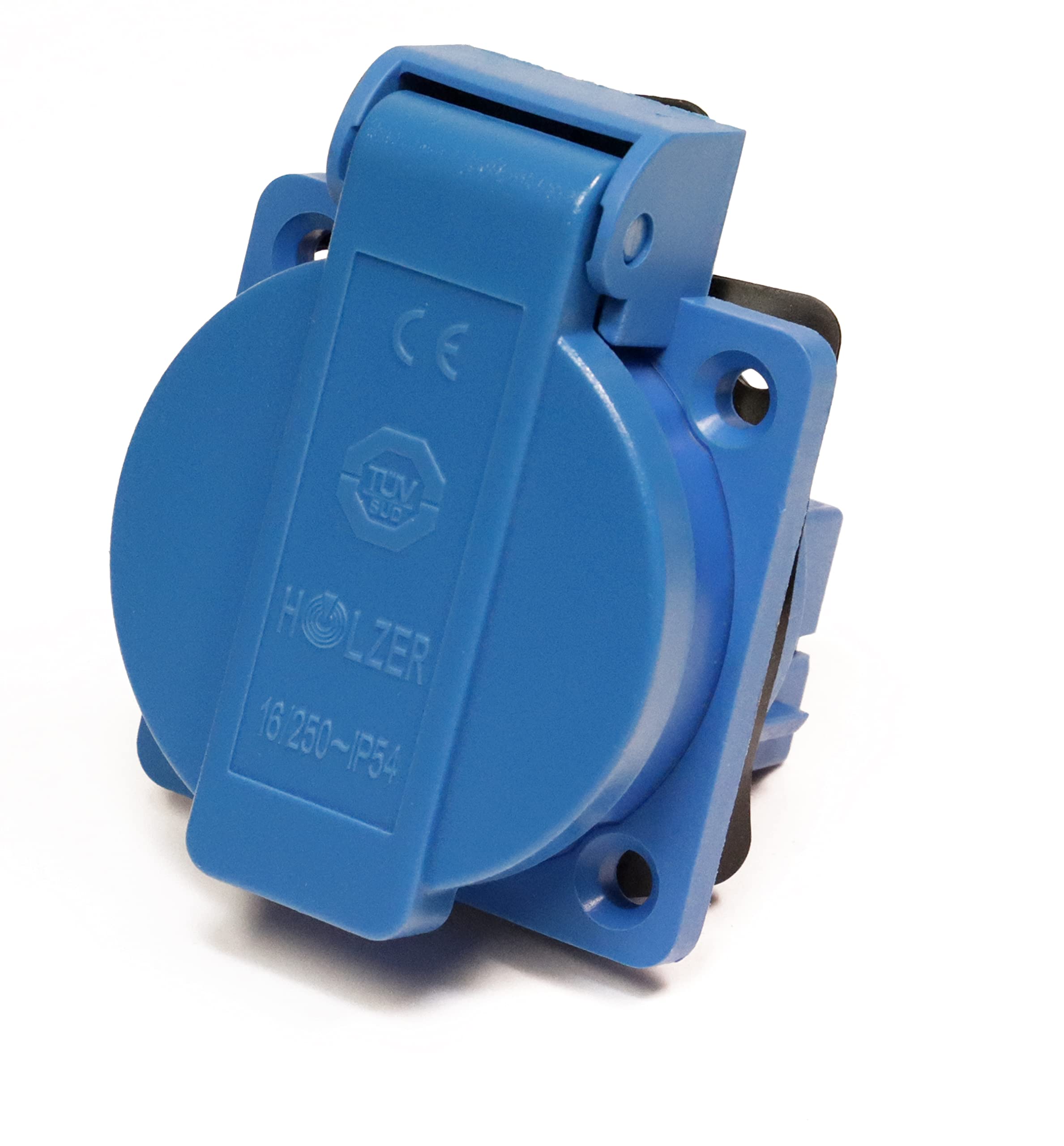 Schuko Socket 16A with IP54 Flange Seal Blue Pack of 8