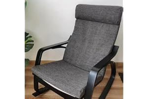 Chair Cushion Replacement - Memory Foam Seat Cushion with Removable Linen Cover, Non-Slip Design for Curved Frame Armchair & 