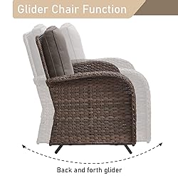 HUMMUH Patio Furniture 7-Piece PE Wicker Outdoor