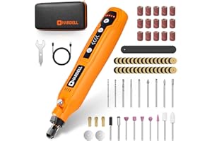 HARDELL Mini Cordless Rotary Tool, 5-Speed and USB Charging Rotary Tool Kit with 69 Accessories, Multi-Purpose 3.7V Power Rotary Tool for Sanding, Polishing, Drilling, Etching, Engraving, DIY Crafts