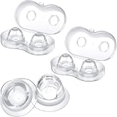 Nuanchu 3 Pairs Silicone Inverted Nipple Corrector Nipple Suckers | Corrector Puller for Flat Inverted Nipple Corrector for Breastfeeding Women with Travel Case for Flat and Softly Wear