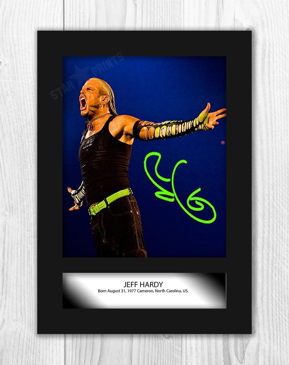 Engravia Digital Jeff Hardy WWE Wrestler Poster Signed Mounted Autograph Reproduction Photo A4 Print (Unframed)