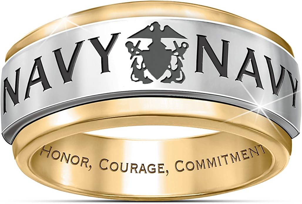 Bradford Exchange Ring Navy Honor Men's Spinning Ring