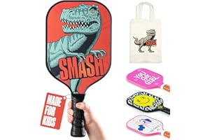 Sportbit Kids Pickleball Paddles Set of 1 or 2 - Child Size Pickleball Paddle for Kids Small and Lightweight - Carbon Fiber Youth Pickleball Paddle Set with Bag for Children Under 12.