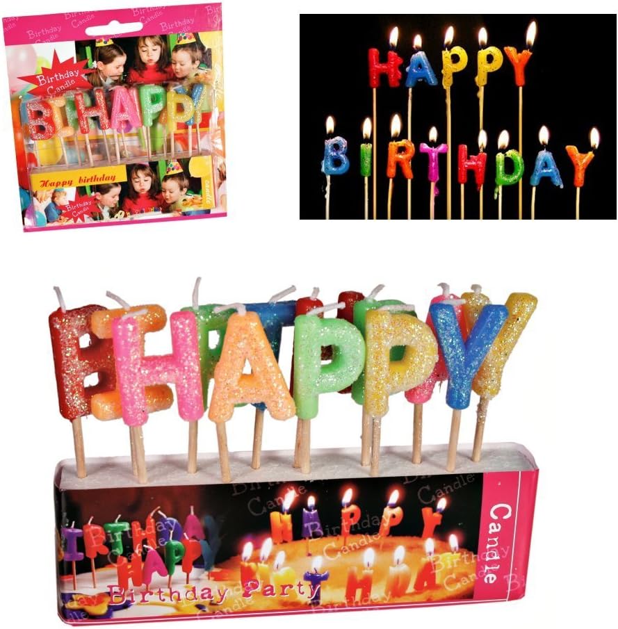 Decoration Forme De Lettre Gateau Bougies Joyeux Anniversaire Happy Birthday Bazis Az