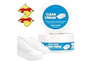 Gentle No-Rinse Shoe Cleaner & Whitening Cream, White Shoe Cleaner Cream, Multipurpose No-Wash Solid Comes with Sponge