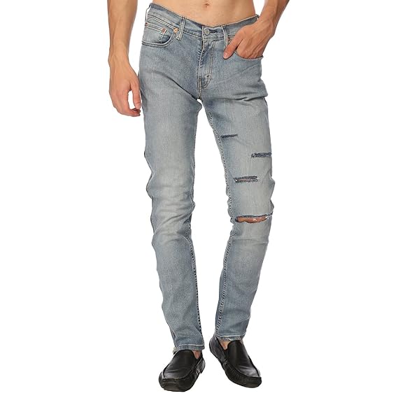 one side ripped jeans