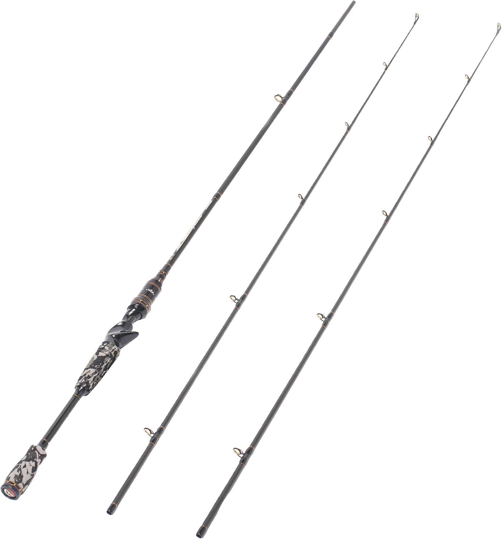 entsport 2-Piece Casting Rod Graphite Portable Baitcasting Fishing Rod Medium Heavy Baitcast Rod Baitcaster with an Alternative Top Piece