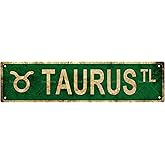 TAURUS Zodiac Sign Star Sign Vintage Metal Tin Sign, Street Sign, Home Decor, Room Decor, Wall Decor, Bathroom Decor, Bar Decor, Cafe Decor, Garage Decor, 16 x 4 Inch
