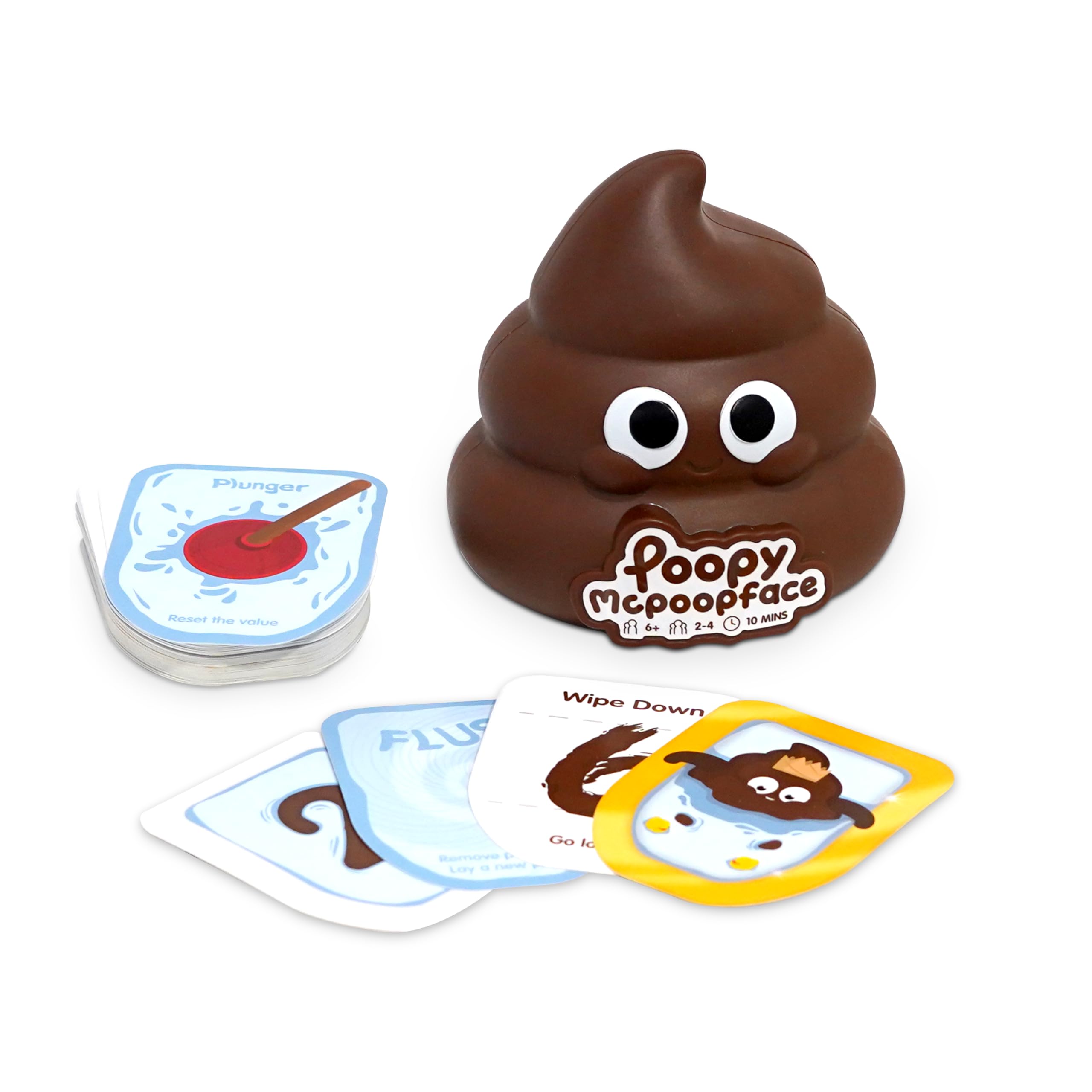 Bubblegum Stuff - Poopy McPoopface - Card-Flushing Game, Educational Fun For Kids & Adults Who Love Toilet Humour - Family-Friendly Card Game 48 Game Cards