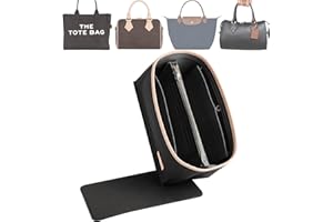 Doxo Purse Organizer Insert for Handbags & Base Shaper 2pc Set, Compatible with Speedy 25 Bag Organizer, Lepliage S,Nererfull,ONTHEGO,Carryall,Graceful,Noe,Book Tote Bag and More(M-Black)