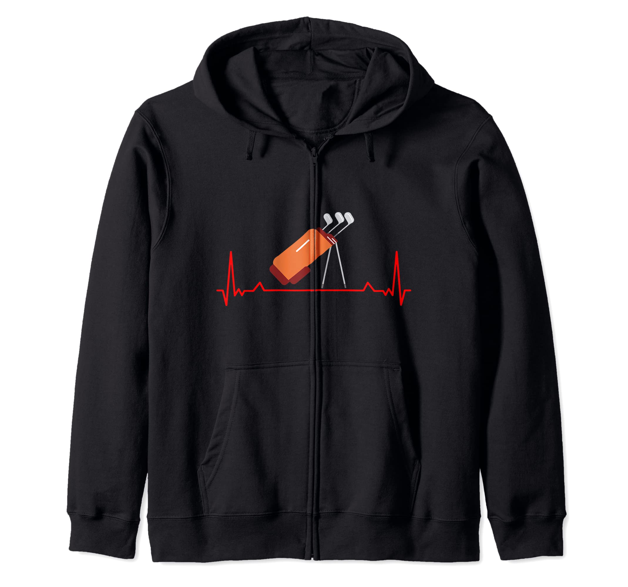 Ekg Heartbeat Pulse Line Golf Cart Bag Fun Golfer Zip Hoodie