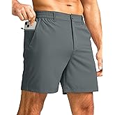 G Gradual Men's Casual Shorts 7" Lightweight Golf Shorts for Men Stretch with 3 Pockets Quick Dry Breathable Work Shorts
