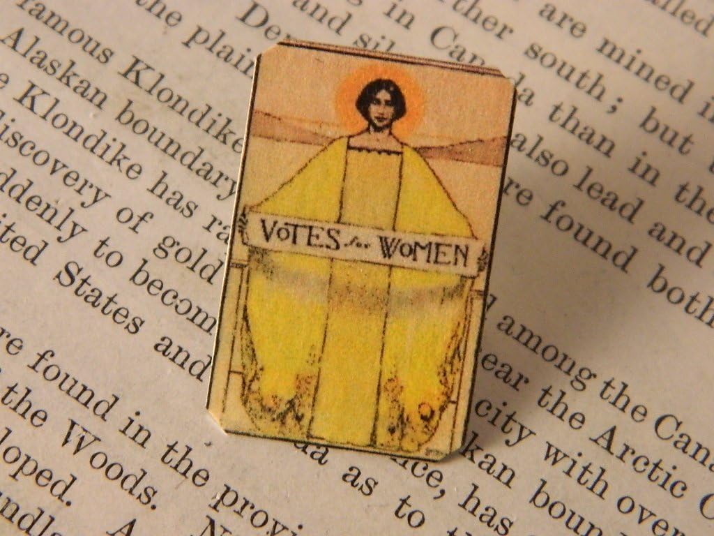 Lapel Pin Suffragette Poster Votes For Women Feminist Art Brooch Mixed Media Jewelry Gift