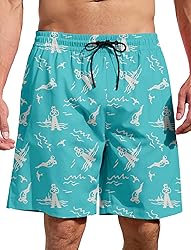Lzzidou Men's Swim Trunks 8 Inch Inseam Mesh Lining
