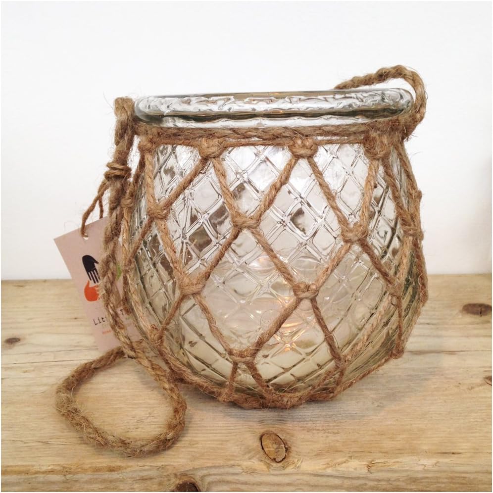 Charvi Clear Jar Tealight Holder (with Rope) - Fair Trade CLEARANCE