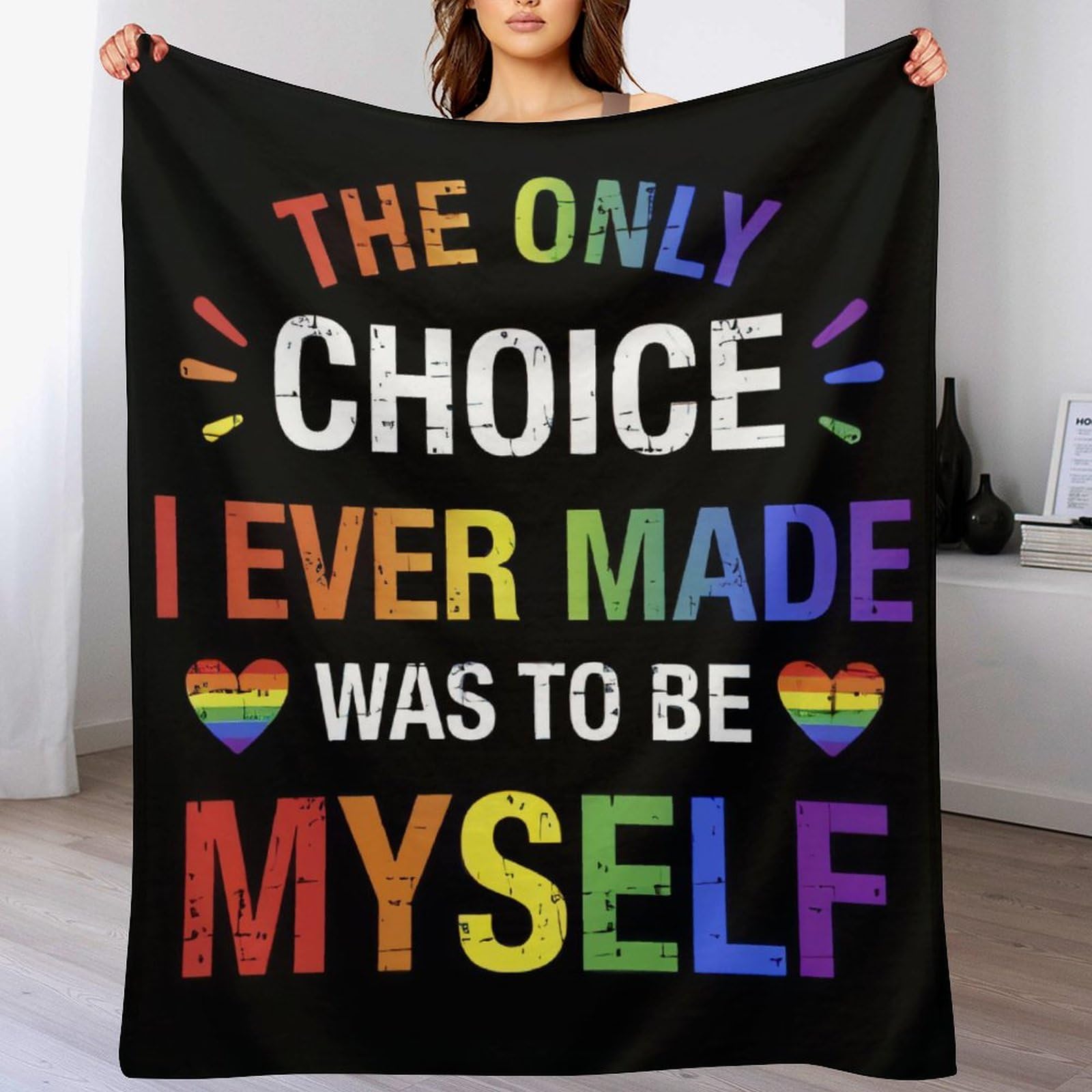 LGBT Blanket Gay Pride Throw Rainbow LGBT Colorful