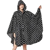 NUUR Rain Poncho for Women Adults Unisex Hooded Zipper Raincoat Waterproof Reusable Hiking Rain Coat with Pockets