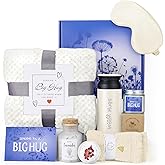 Get Well Soon Gift Baskets for Women, Self Care Package for Women, Surgery Recovery, Get Well and Sympathy Gift Baskets with Blanket, Thinking of You Gift Basket for Her Sister Best Friends Mom, White