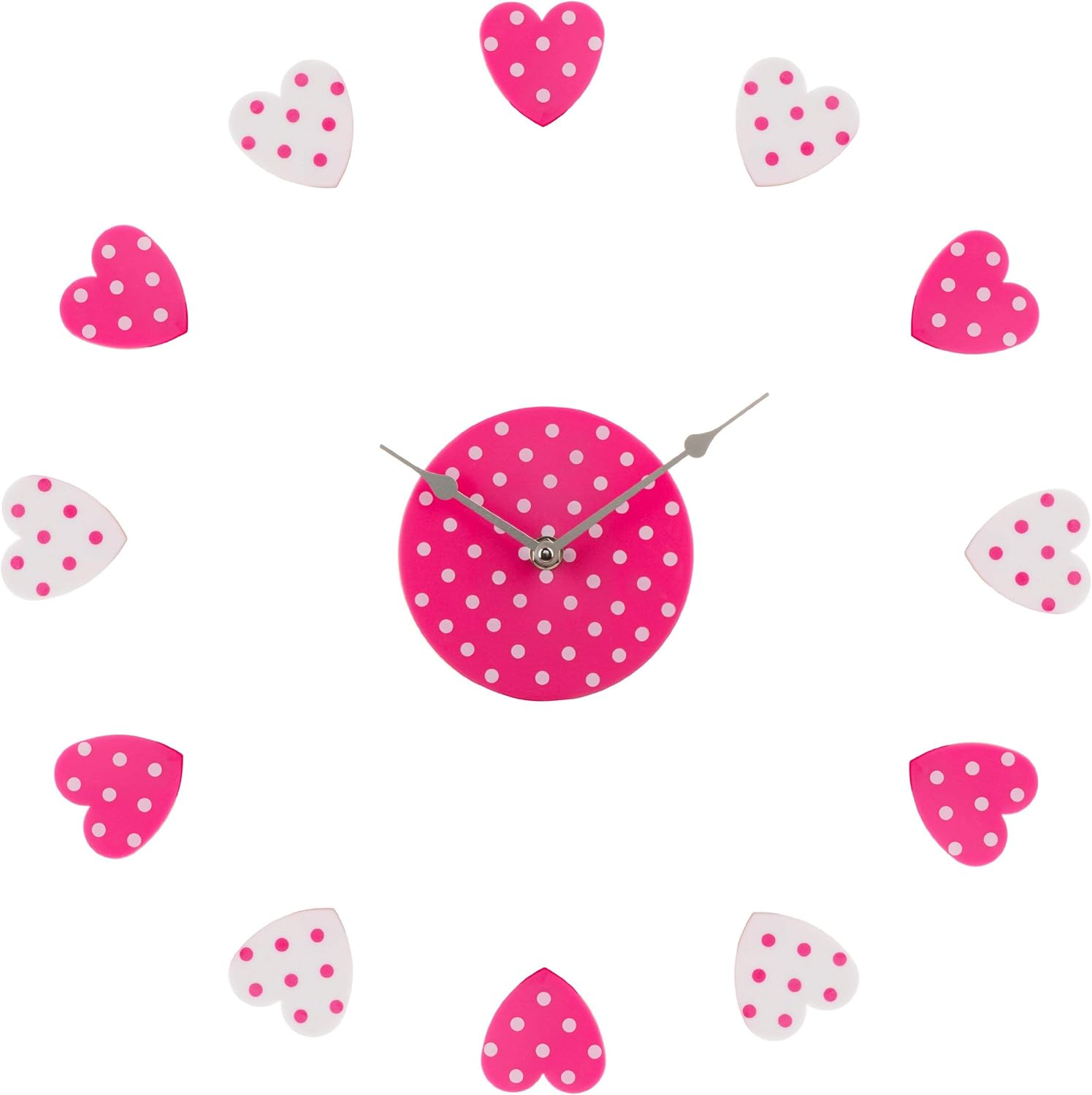 Premier Housewares DIY Heart Wall Clock Pink/ White