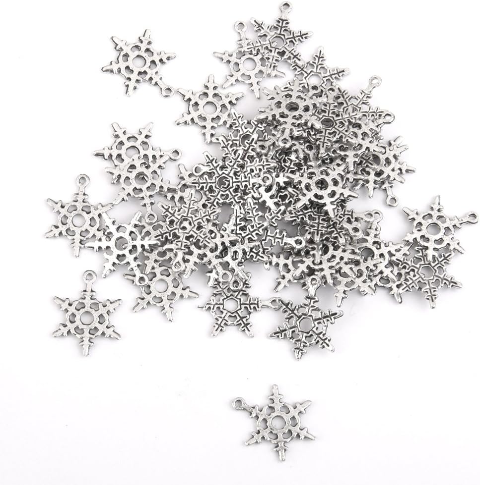 Vintage Pattern Snowflake Charms Jewellery Making Pack Of Approx 50pcs 