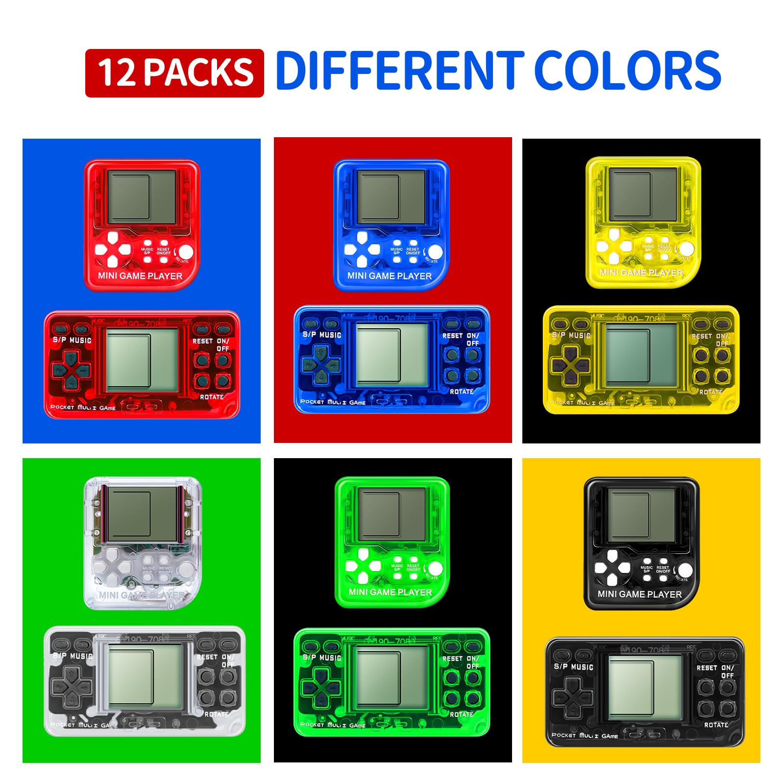 12Pcs Video Game Party Favors for Kids, Mini Game Keychain Arcade Party Favors Birthday Supplies Classroom Prizes for Boys and Girls