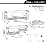 KEGII Shower Caddy Organizer 3 Pack Stainless Steel No Drilling Adhesive view 6