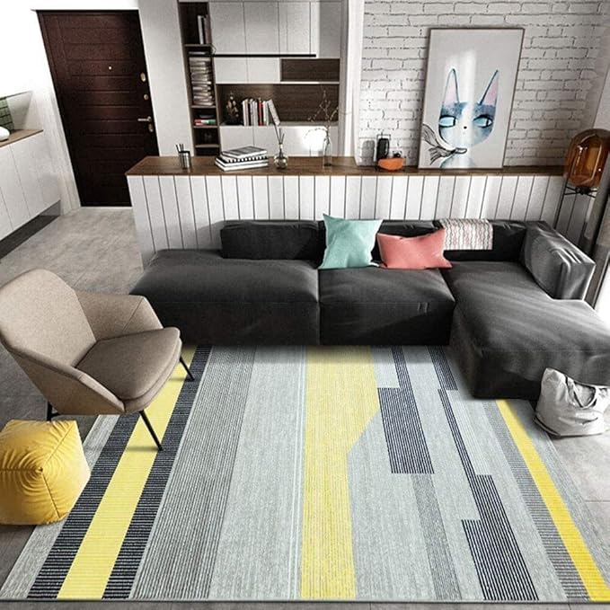 FANPING Coffee Table Mat Carpet Mat Bedside Blanket Nonslip Full Gray Nordic Style Modern