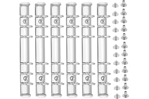 PATIKIL A6 6-Hole Ring Binder Mechanisms, 6 Set Binder Spines Replacement for Binder Planners, Silver Tone