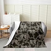 Erosebridal Camo Bow Flannel Blanket 40x50 for Kids Teens Adults - Army Green Military Bow Fleece Blanket Modern Fashion Camouflage Fuzzy Plush Throw Military Decor