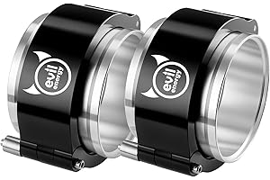 EVIL ENERGY V Band Aluminum, Quick Release V Band Clamp with Flange Intake Intercooler Pipe Clamp (1, 2.5")