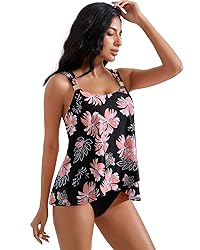RXRXCOCO Women Tankini Bathing Suits Ruffle High