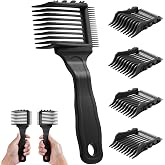 TMJUU 4-in-1 Detachable Fade Comb Set, Left &amp; Right Handed Barber Combs | Blending, Layering &amp; Tapering, Universal Fit for Shears &amp; Trimmers, for Home &amp; Salon Use, Black
