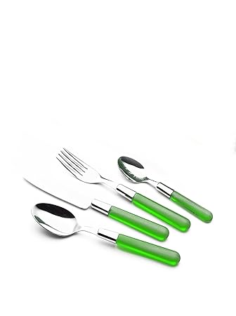 Abert Cubertería 24 Piezas Metal Cristal Con Cesto Ratán: Amazon.es: Hogar