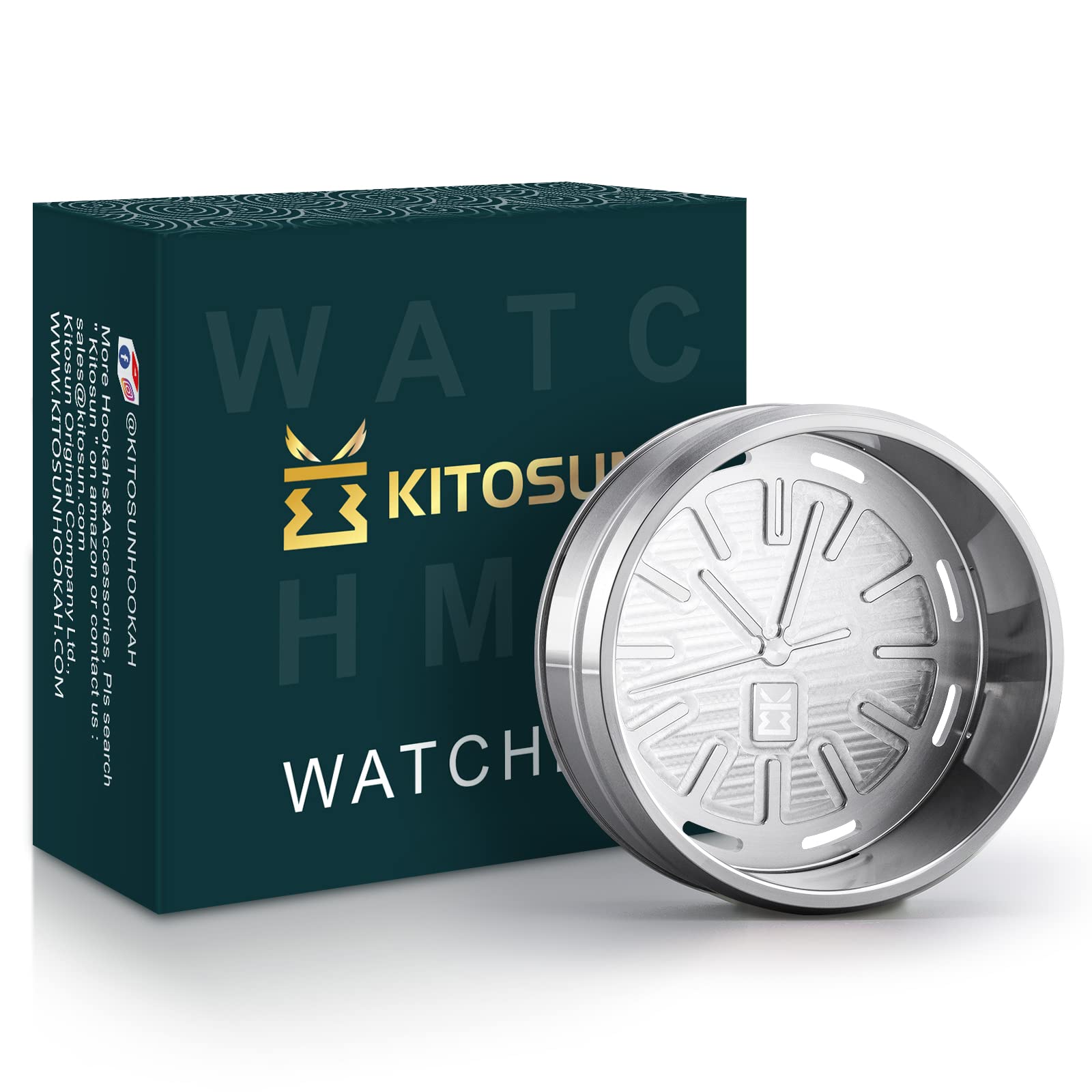 KITOSUN WatcHMD Charcoal Heat Management Device Stainless Steel HMD Coals Holders Tray, Easy Hold 3 Pieces 26 MM Coconut Charcoals Cubes (OwatcHMD-Steel)