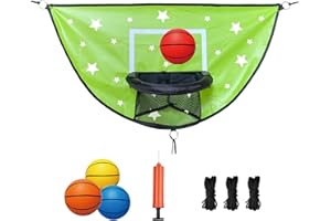 XATAMIO Trampoline Basketball Hoop, Attachment with Pump and Mini Ball, Universal Trampoline Accessories, Easy to Install